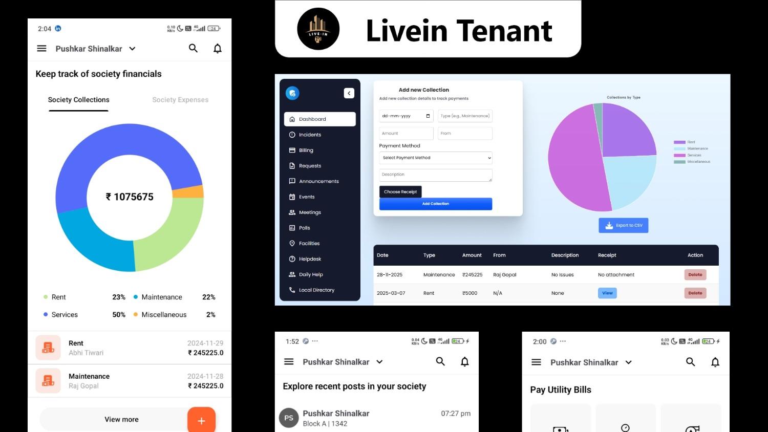 Livein Tenant — Society Management Android App